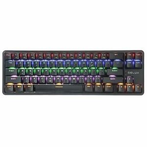 Tastatura Gaming Mecanica Delux KM32, Bluetooth, USB, RGB (Negru) imagine