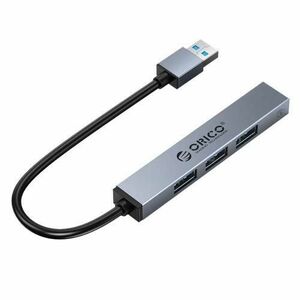 HUB USB Orico AHU1-1, 3x USB 2.0, 1x USB 3.0, 15 cm (Gri) imagine