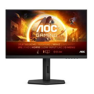 Monitor Gaming IPS LED AOC 23.8inch 24G4X, Full HD (1920 x 1080), HDMI, DisplayPort, Boxe, 180 Hz, 0.5 ms (Negru) imagine