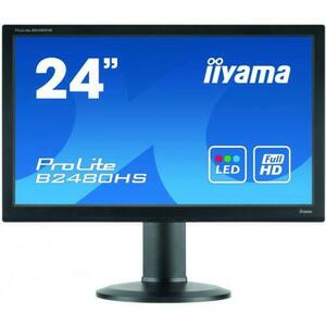Monitor Refurbished iiYama ProLite B2480HS, 24 Inch Full HD LED, VGA, DVI, HDMI (Negru) imagine