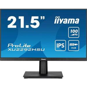 Monitor IPS LED Iiyama ProLite 21.5inch XU2292HSU-B6, Full HD (1920 x 1080), HDMI, DisplayPort, Boxe, 100 Hz, 0.4 ms (Negru) imagine