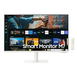 Monitor Inteligent VA LED Samsung M7 27inch LS27CM703UUXDU, UHD (3840 x 2160), HDMI, WiFi, Boxe, Pivot, 4 ms (Alb) imagine