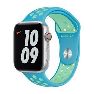 Curea Smartwatch Apple Nike Sport MJ6L3 Band pentru Apple Watch 42mm / 44mm / 45mm / 49mm (Albastru/Verde) imagine