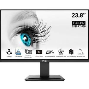 Monitor VA LED MSI Pro 23.8inch MP2412, Full HD (1920 x 1080), HDMI, DisplayPort, 100 Hz, 1 ms (Negru) imagine
