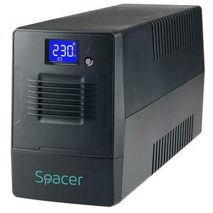 UPS Spacer Line Interactive SPUP-800D-LIT01 , 800VA, 480W, 2 x socket Schuko, USB, RJ11/RJ45 (Negru) imagine