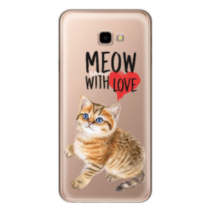 Protectie Spate Lemontti Art Meow With Love LEMHSPJ4PMLV pentru Samsung Galaxy J4 Plus (Multicolor) imagine
