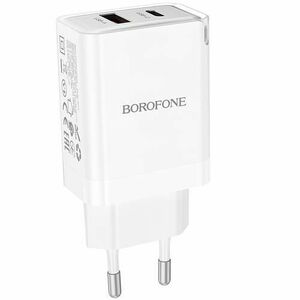 Incarcator Retea Borofone BN16 Tough, 45W, 3A, 1 x USB-A - 1 x USB-C, Alb imagine