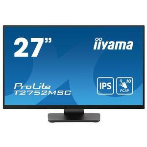 Monitor IPS LED iiyama 27inch T2752MSC-B1, Full HD (1920 x 1080), HDMI, DisplayPort, Boxe, Touchscreen (Negru) imagine