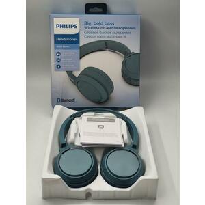 Casti Stereo Wireless Philips TAH4205BL/00, Microfon, Bluetooth 5.0, On-Ear, Bass Boost (Albastru) imagine