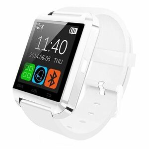 Smartwatch Techstar® U8+, Bluetooth, Ecran LCD 1.44inch, Conectare Telefon, Pedometru, Alb imagine