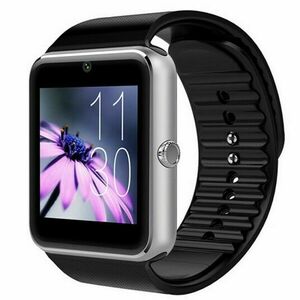 Smartwatch U-Watch GT08 Bluetooth Negru-Argintiu, Compatibil SIM, MicroSD imagine