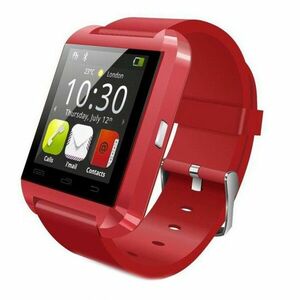 Smartwatch Techstar® U8+, Bluetooth, Ecran LCD 1.44inch, Conectare Telefon, Pedometru, Rosu imagine