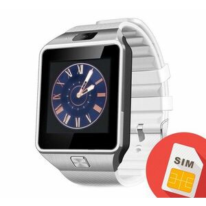 Smartwatch Mtk DZ09 cu Bluetooth si Camera Foto, Compatibil SIM si MicroSD Alb imagine