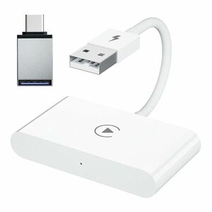 Adaptor Wireless Techstar® CTHT-020-2 Pentru Apple CarPlay Si IPhone IOS 10+, Dongle USB-Type C , WiFi 5G, Bluetooth, Conectare Automata, Alb imagine