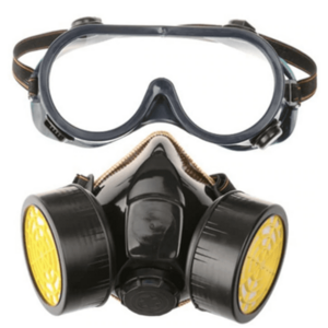 Set ochelari si masca de protectie KH-A-5 pentru lucru in mediu chimic vapori vopsea sau praf imagine