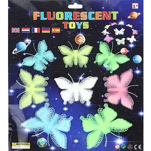 Stickere fosforoscente 8 Fluturi Multicolori imagine