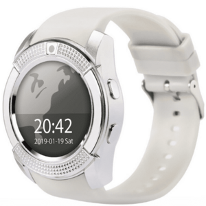 Smartwatch V8 HandsFree Bluetooth 3.0 Micro SIM Android Camera 1.3MP Alb imagine