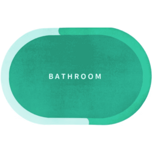 Covoras oval pentru baie model Bathroom absorbant si antiderapant verde 58x40cm imagine