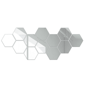 Set 50 Oglinzi Design Hexagon MICI 8 x 8 - Oglinzi Decorative Acrilice Cristal - Diamant - Fagure 50 bucati/set imagine