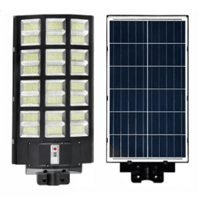 Lampa Solara Stradala Tripla cu Telecomanda si Panou Solar Incorporat 1000W 24 casete imagine