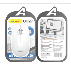 Mouse Wireless QM92 Alb Ergonomic imagine