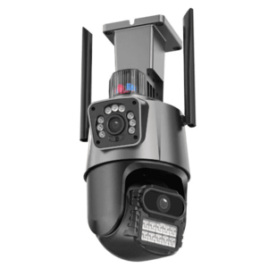 Camera de supraveghere dubla WIFI 8MP exterior/interior Ultra HD 5X zoom comunicare bidirectionala GRI imagine