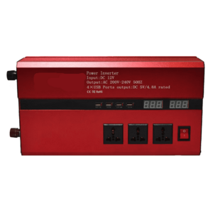 Invertor cu Display Dublu 3000W 12-220V Port-uri USB Priza ROSU imagine