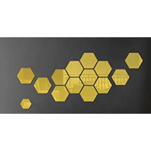 Set 10 Oglinzi Design Hexagon AURII - Oglinzi Decorative Acrilice Cristal - Diamant - Fagure 10 bucati/set imagine