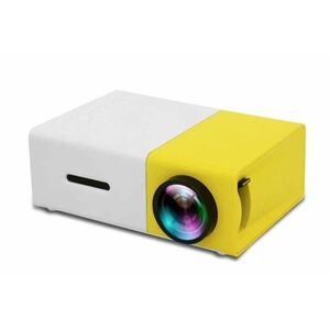 Video Proiector Mini Portabil LED 1080P Full HD Display Galben Alb imagine