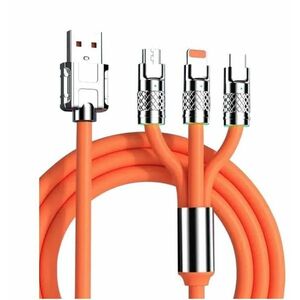 Cablu de incarcare rapida 3 in 1 S219 Portocaliu 120 W imagine