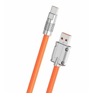 Cablu de date USB-C/USB 120W 6A 1m Portocaliu capete Metalice imagine