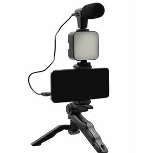 Trepied cu microfon si lumina pentru video Kit AY 49 imagine