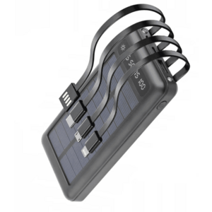 Baterie Externa Solara 12000 mAh Q CD281 Cabluri USB Type C MicroUSB si Lightning Incorporate imagine