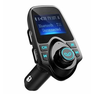Modulator radio auto FM Bluetooth T11 cu card Micro SD/TF - DU75 imagine