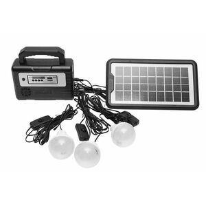 Kit solar GD-8028 Proiector Radio cu panou solar si 3 Becuri imagine
