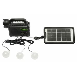 Kit solar GD-P30FM Radio cu lampa multifunctionala panou solar si 3 Becuri imagine