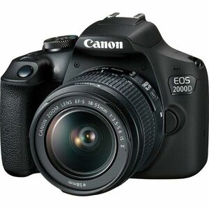 Aparat foto DSLR Canon EOS 2000D, 24.1 MP, Negru + Obiectiv EF-S 18-55mm IS II imagine