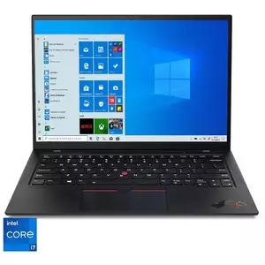 Laptop ultraportabil Lenovo ThinkPad X1 Carbon Gen 9 cu procesor Intel Core i7-1165G7, 14, WQUXGA, 32GB, 1TB SSD, Intel Iris Xe Graphics, Windows 10 Pro, Black imagine