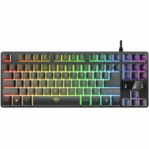 Tastatura gaming Trust GXT 833 Thado TKL, iluminare rainbow, Negru imagine