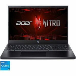 Laptop Gaming Acer Nitro V 15 ANV15-51-5436 cu procesor Intel® Core® i5-13420H pana la 4.6 GHz, 15.6, Full HD, IPS, 144Hz, 16GB DDR5, 512GB SSD, NVIDIA® GeForce RTX™ 4050 6GB GDDR6, No OS, Obsidian Black imagine