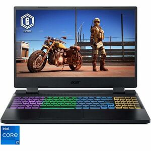 Laptop Gaming Acer Nitro 5 AN515-58-705G cu procesor Intel® Core™ i7-12650H pana la 4.7 GHz, 15.6, Full HD, IPS, 144Hz, 16GB DDR4, 512GB SSD, NVIDIA® GeForce RTX™ 3050, 4 GB GDDR6, No OS, Obsidian Black imagine
