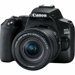 Aparat foto DSLR Canon EOS 250D, 24.1 MP, Wi-Fi, Negru + Obiectiv EF-S 18-55mm, f/4-5.6 IS STM imagine