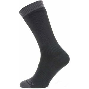 Sealskinz Waterproof Warm Weather Mid Length Sock Black/Grey XL Șosete ciclism imagine