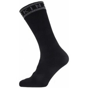 Sealskinz Waterproof Warm Weather Mid Length Sock With Hydrostop Black/Grey S Șosete ciclism imagine