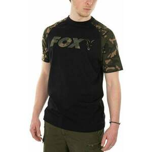 Fox Fishing Tricou Raglan T-Shirt Black/Camo 3XL imagine