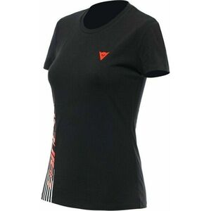 Dainese T-Shirt Logo Lady Negru/Roșu Fluorescent XS Tricou imagine