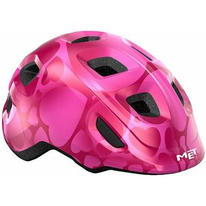 MET Hooray Pink Hearts/Glossy S (52-55 cm) Cască bicicletă copii imagine