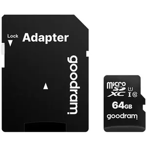Card de memorie microSDXC Goodram 64GB, UHS I, cls 10 + adaptor imagine
