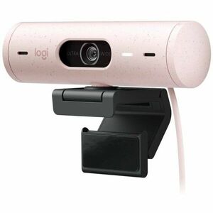 Camera web Logitech Brio 500, Full HD 1080p, RightLight 4, 90 FoV, USB-C, Privacy - Rose imagine
