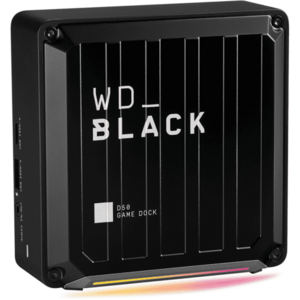 Docking station WD Black D50 Game Dock, Dual Thunderbolt 3, DisplayPort, Audio in/out, Gigabit, iluminare RGB, Negru imagine